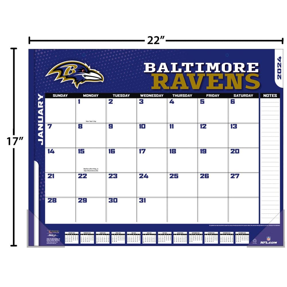NFL Baltimore Ravens 2024 Desk Pad Fourth Alternate Image width=&quot;1000&quot; height=&quot;1000&quot;