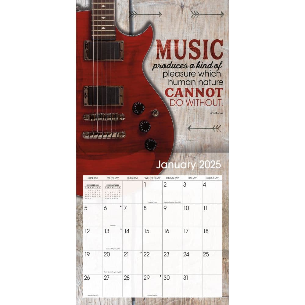 Guitars 2025 Wall Calendar Alt2