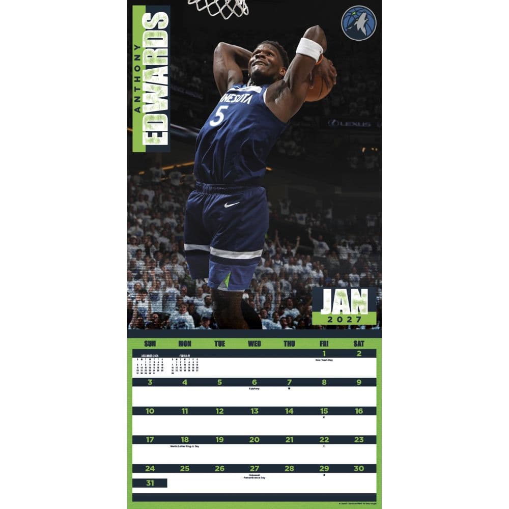NBA Dunks 2027 Wall Calendar Second Alternate Image