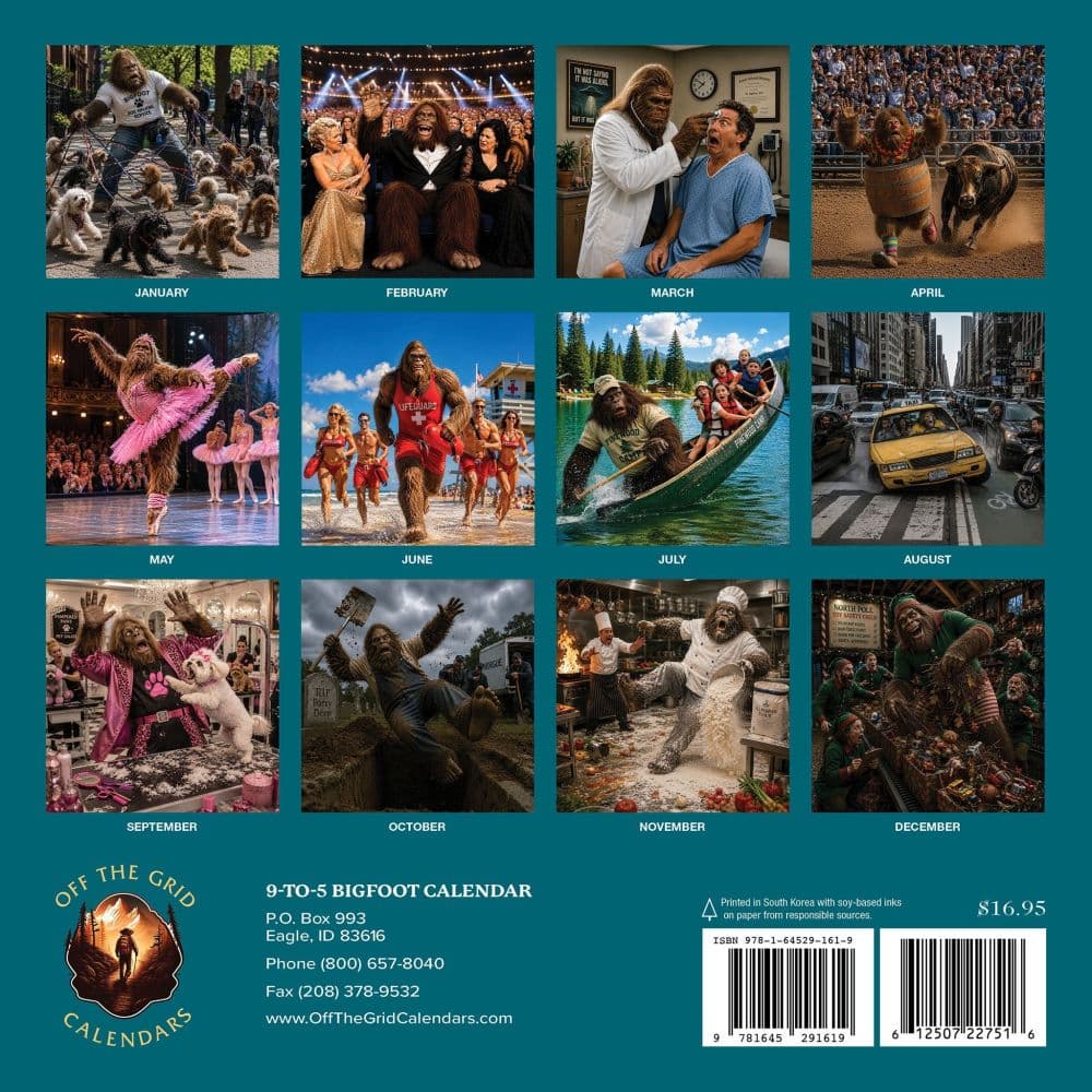 9 to 5 Bigfoot 2027 Wall Calendar First Alternate Image