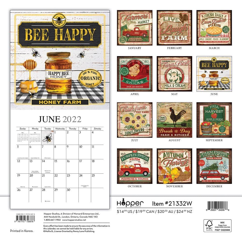 Farmers Market 2022 Wall Calendar - Calendars.com