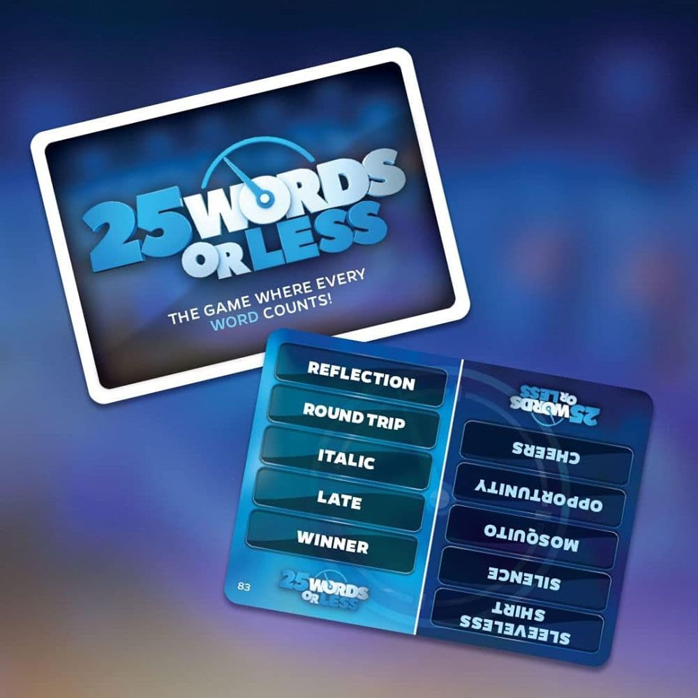 25 Words or Less Game cards