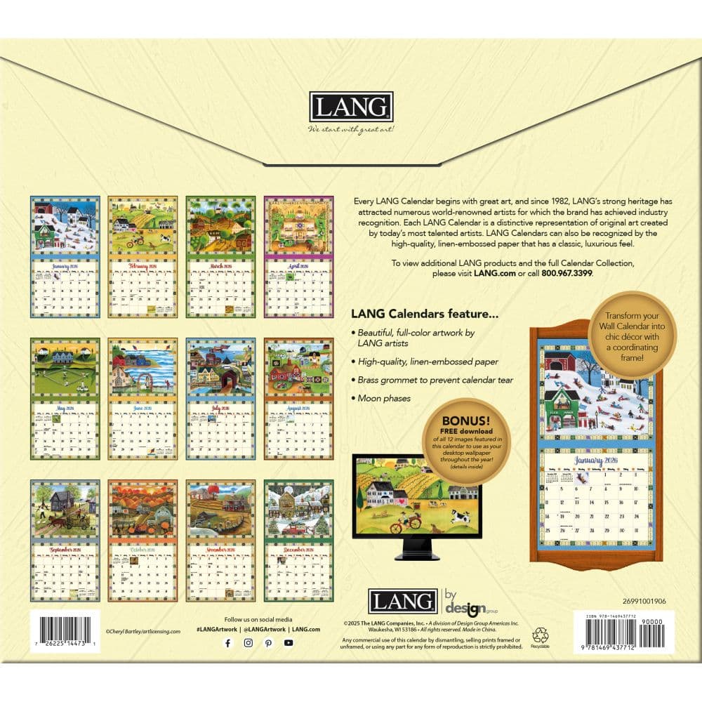 Country Sampler 2026 Wall Calendar by Cheryl Bartley_ALT2
