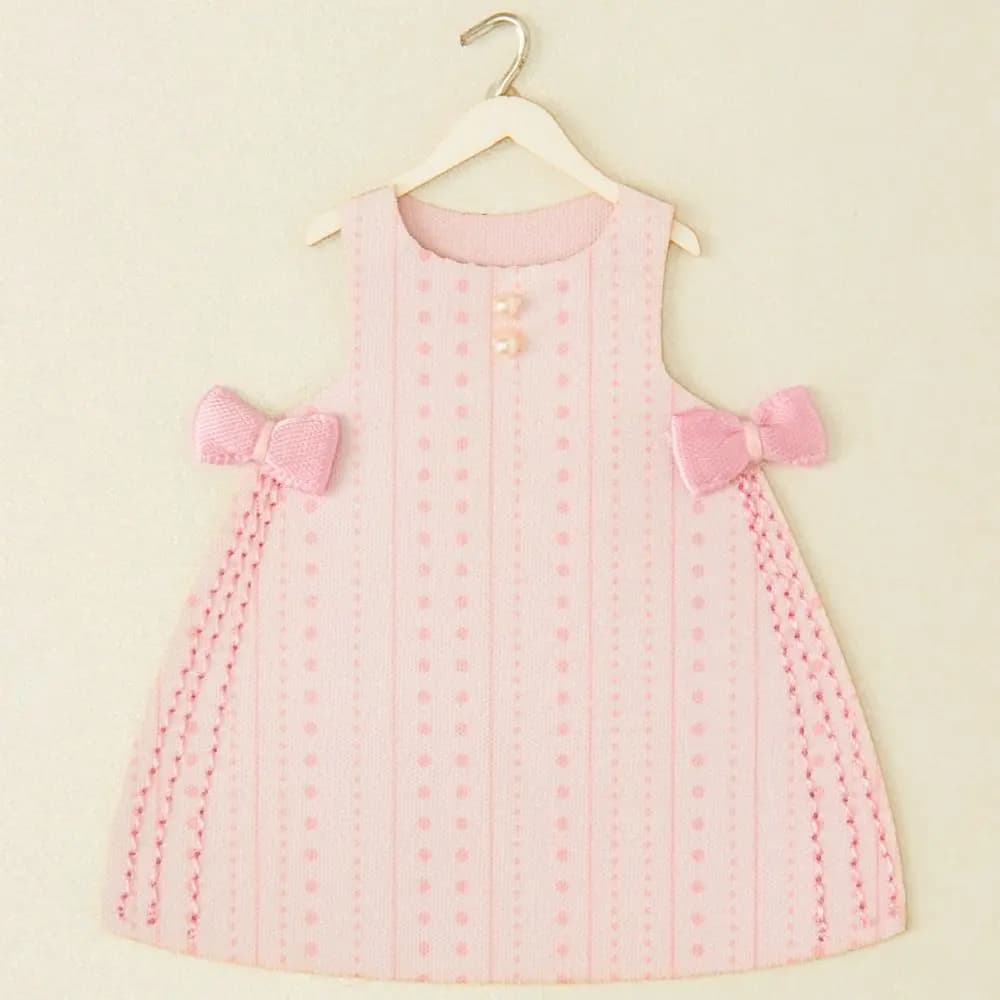 Classic Girl Outfit New Baby Card close up
