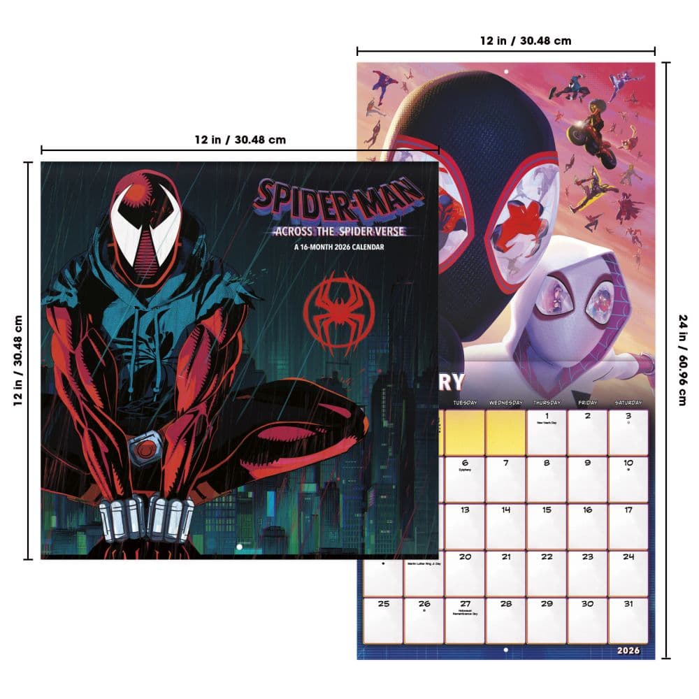 SpiderMan Across the SpiderVerse 2026 Wall Calendar Sixth Alternate Image