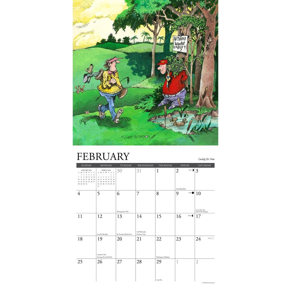 Golf Crazy Patterson 2024 Wall Calendar