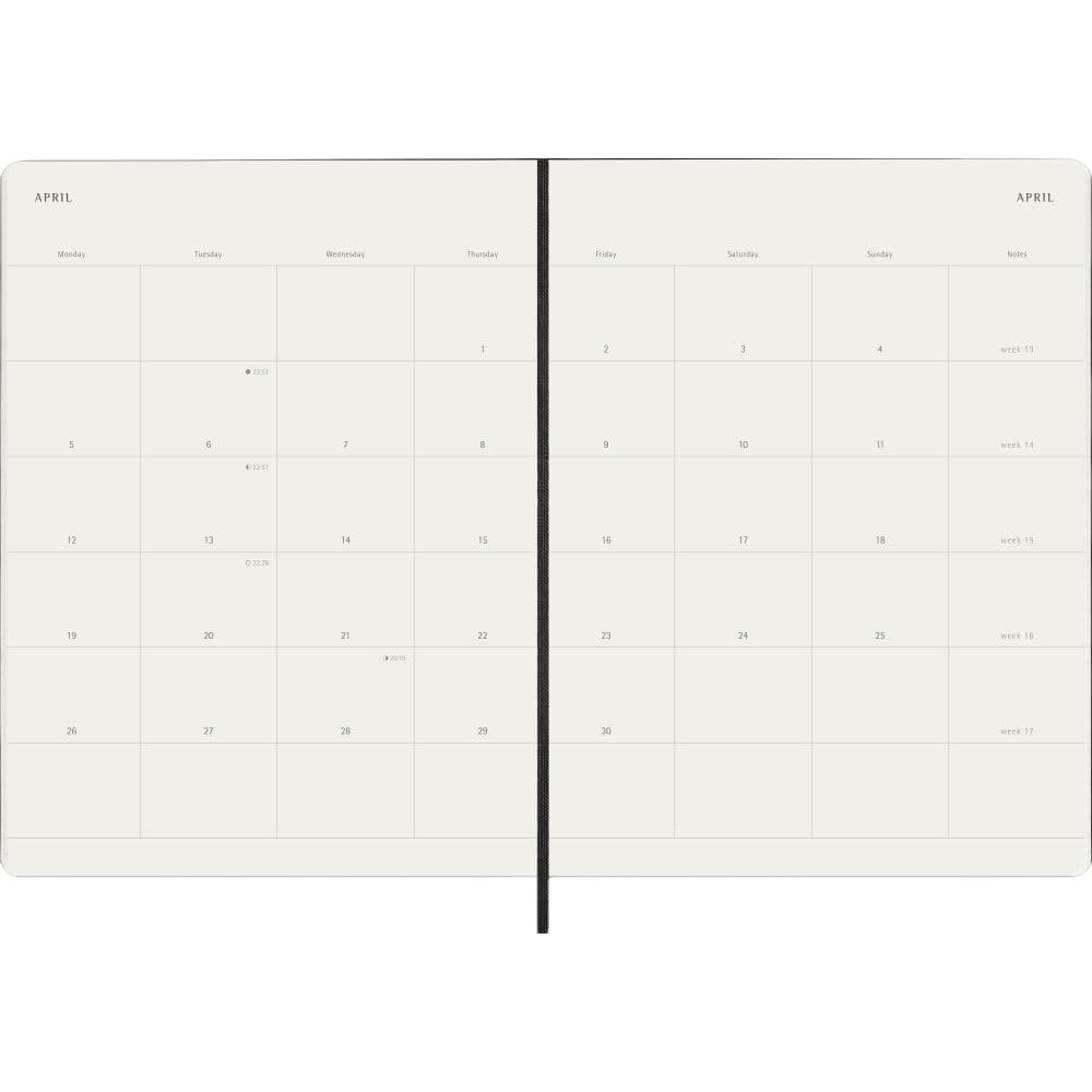 Moleskine Black Extra Large Soft Cover 2027 Monthly Planner Fourth Alternate Image