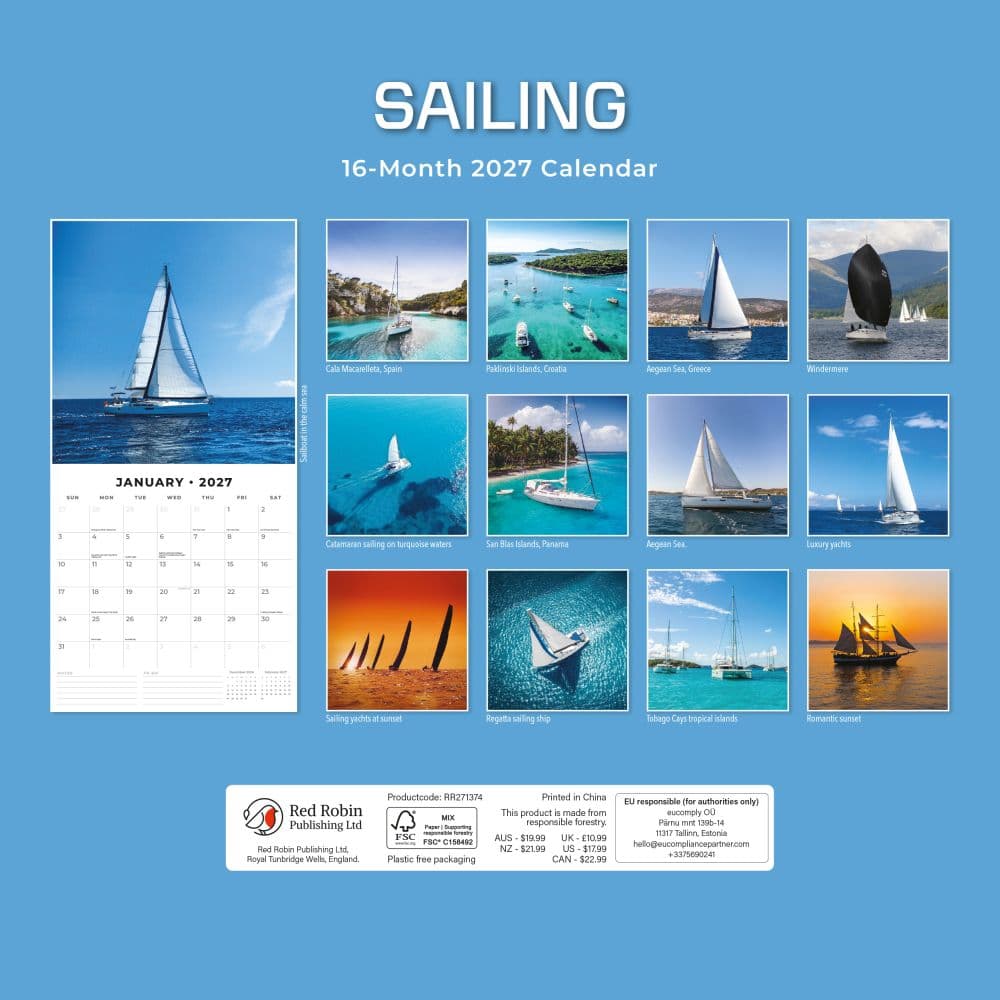 Sailing 2027 Wall Calendar First Alternate Image