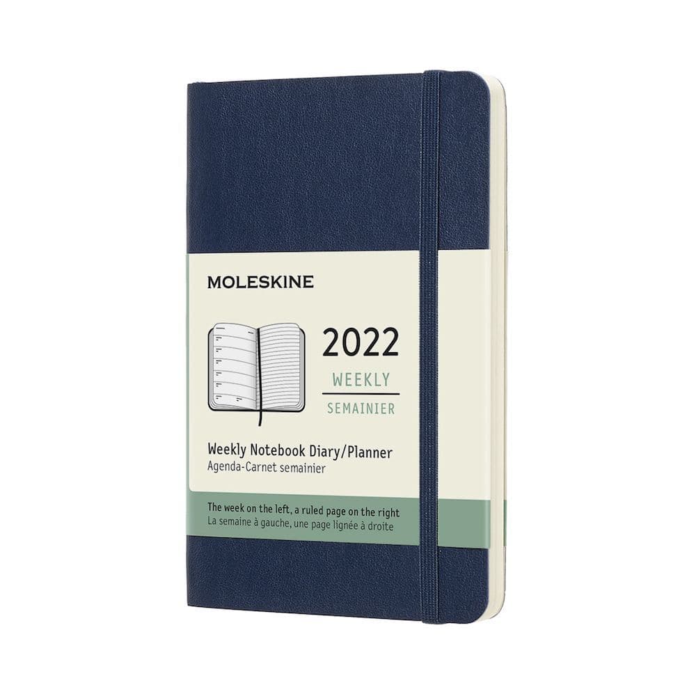 Moleskine 2022 Weekly Soft Cover Pocket Planner (Sapphire Blue)