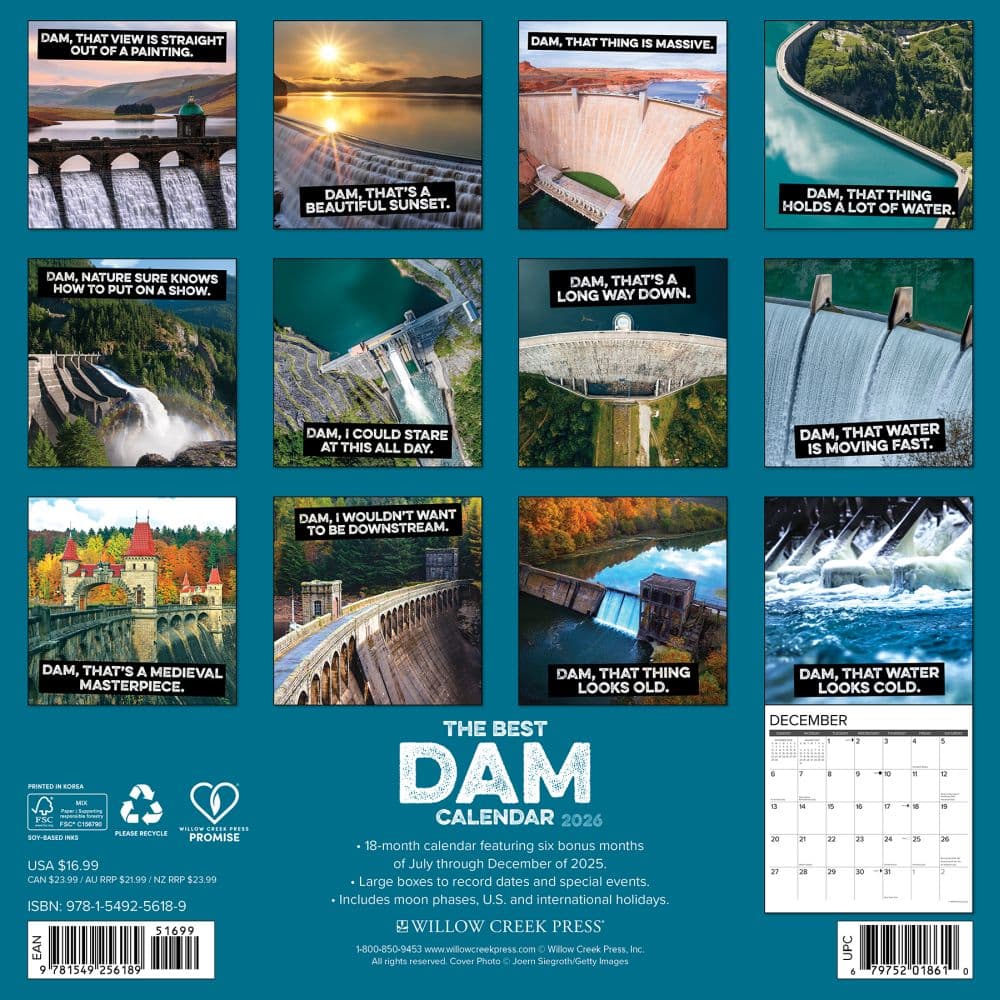 Best Dam 2026 Wall Calendar First Alternate Image