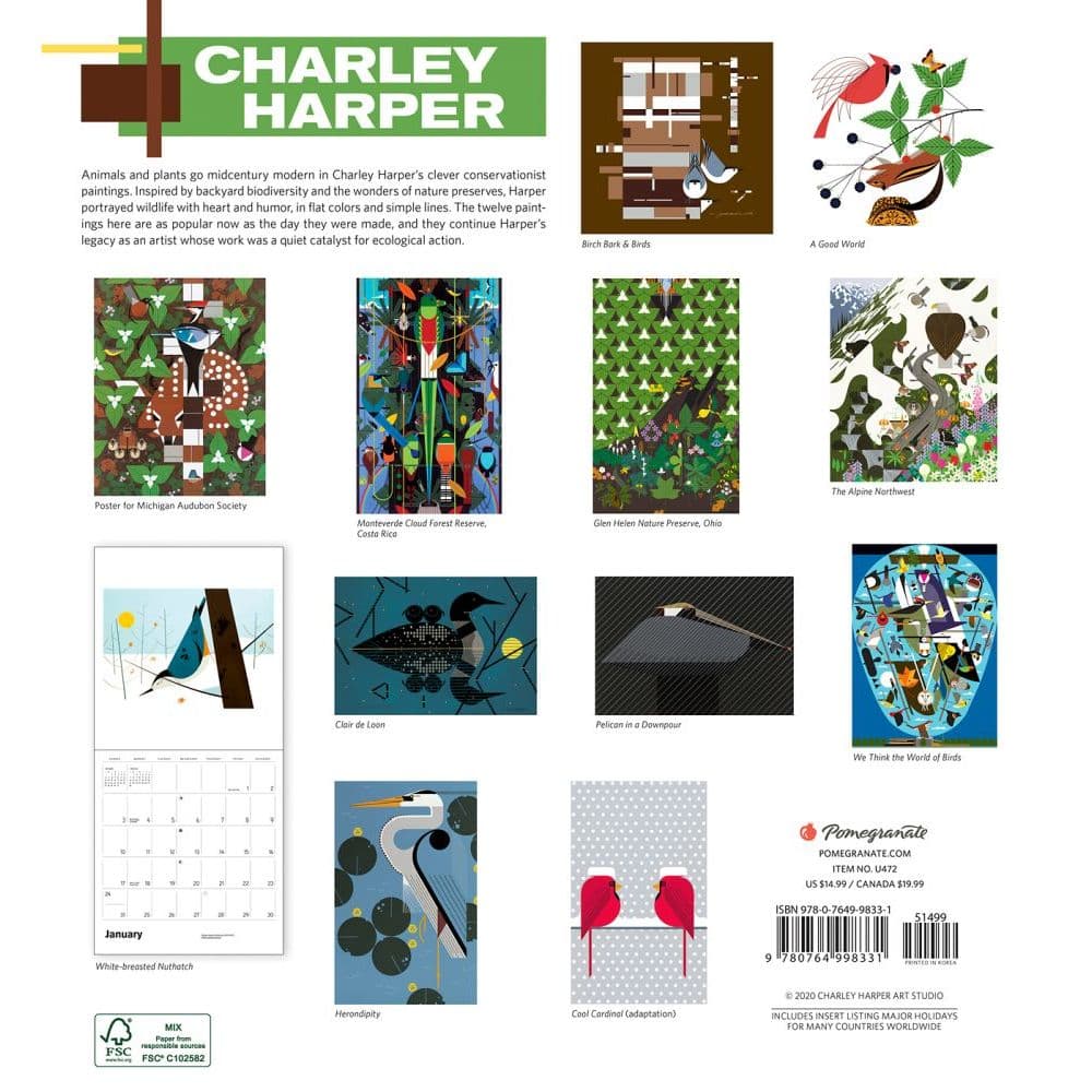 Charley Harper Calendar 2023 Harper Wall Calendar - Calendars.com