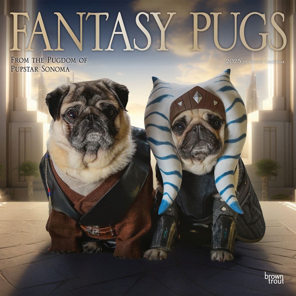 Fantasy Pugs 2025 Wall Calendar