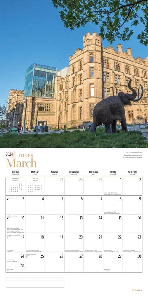 Ottawa 2024 Wall Calendar March