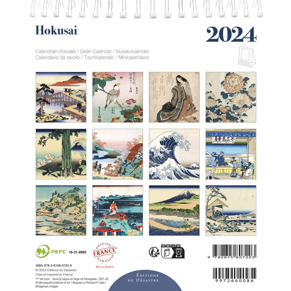 Hokusai Desk Calendar 2024 Desk Calendar