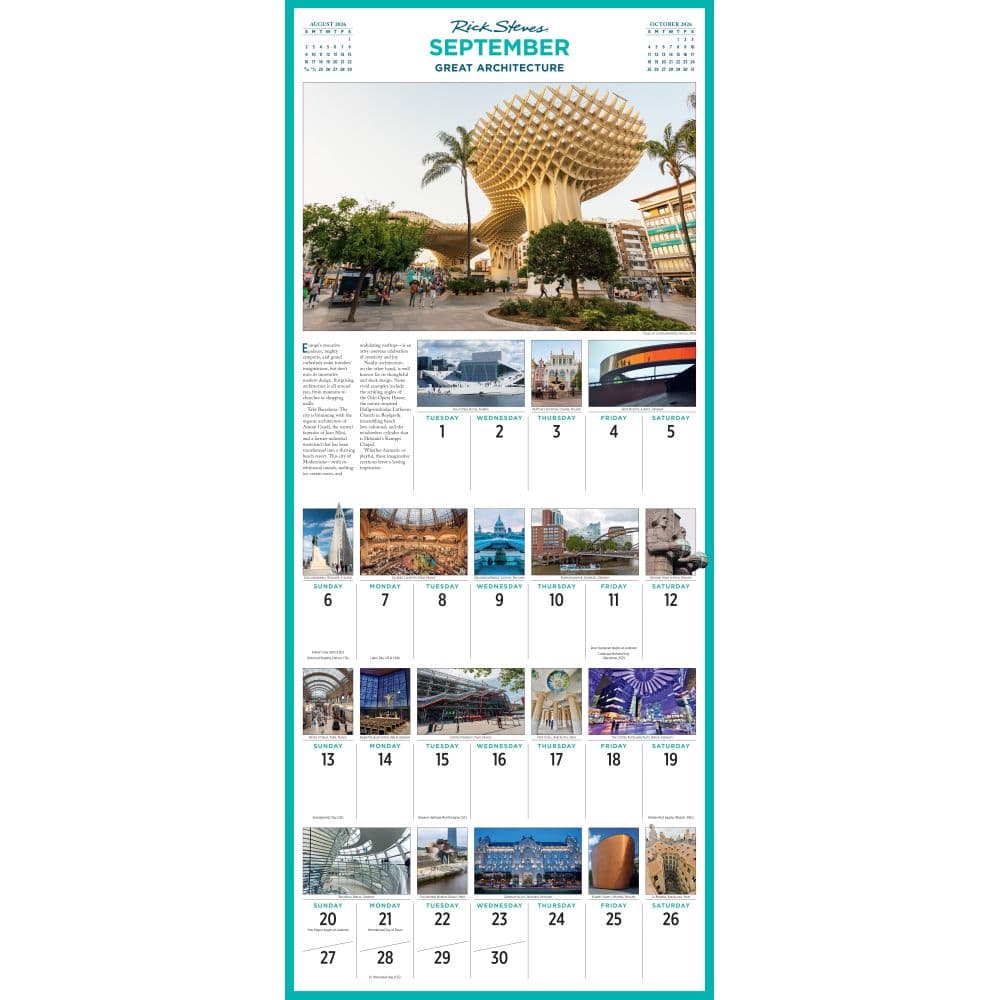 Europe Rick Steves 2026 Wall Calendar Second Alternate Image