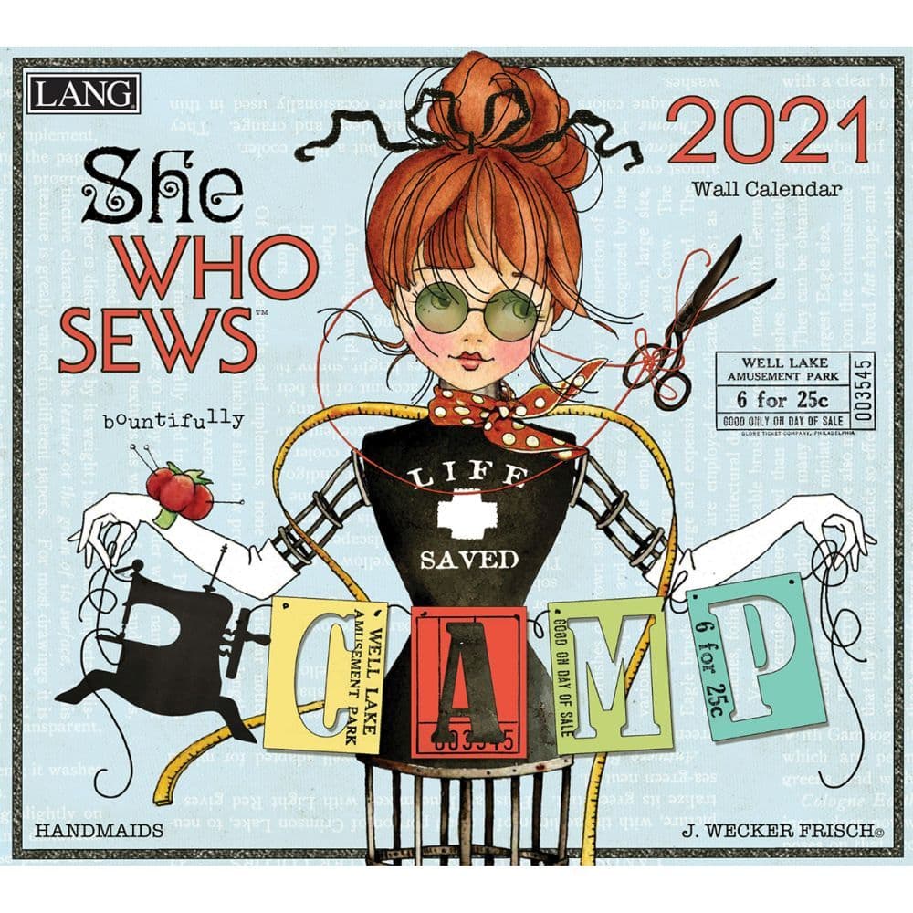 She Who Sews Wall Calendar by Janet Wecker Frisch