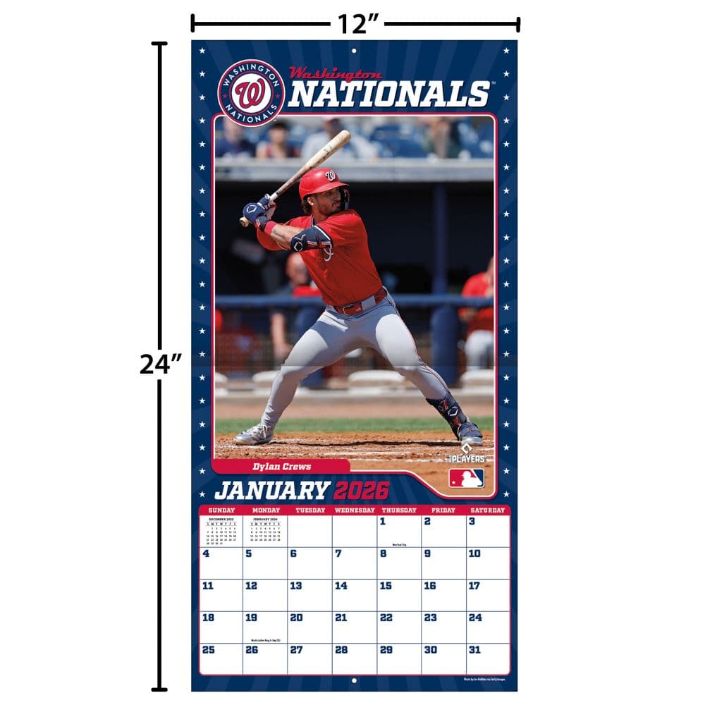 MLB Washington Nationals 2026 Wall Calendar Fifth Alternate Image