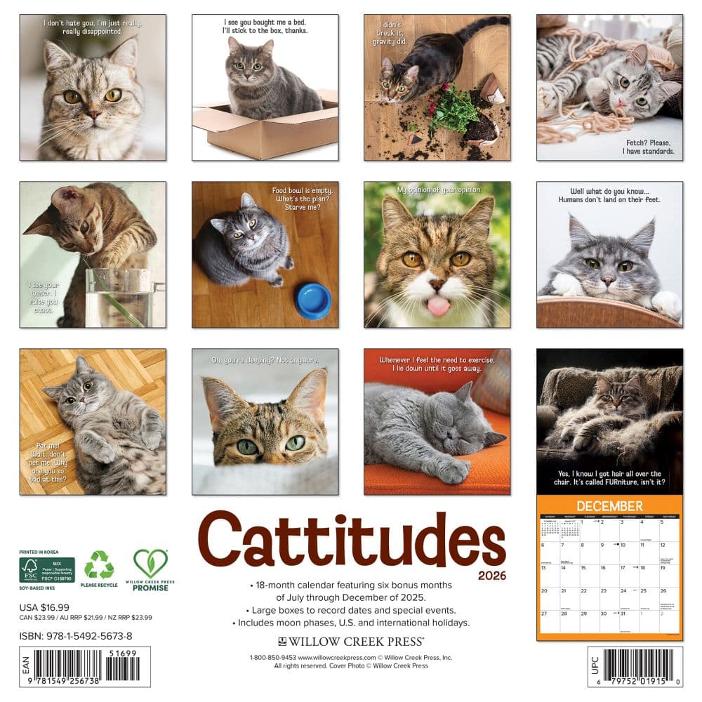 Cattitudes 2026 Wall Calendar First Alternate Image