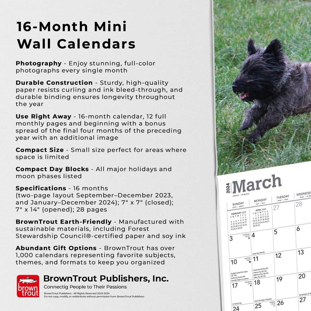 Cairn Terriers 2024 Mini Wall Calendar