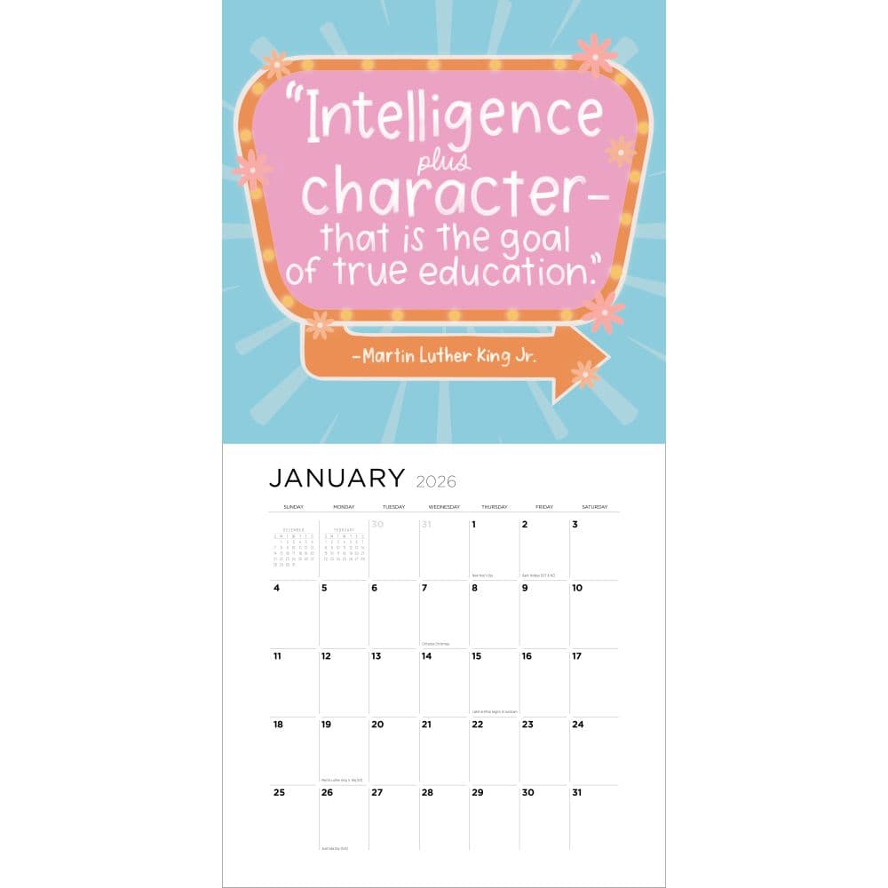 Teaching is a Work of Heart 2026 Wall Calendar Second Alternate Image