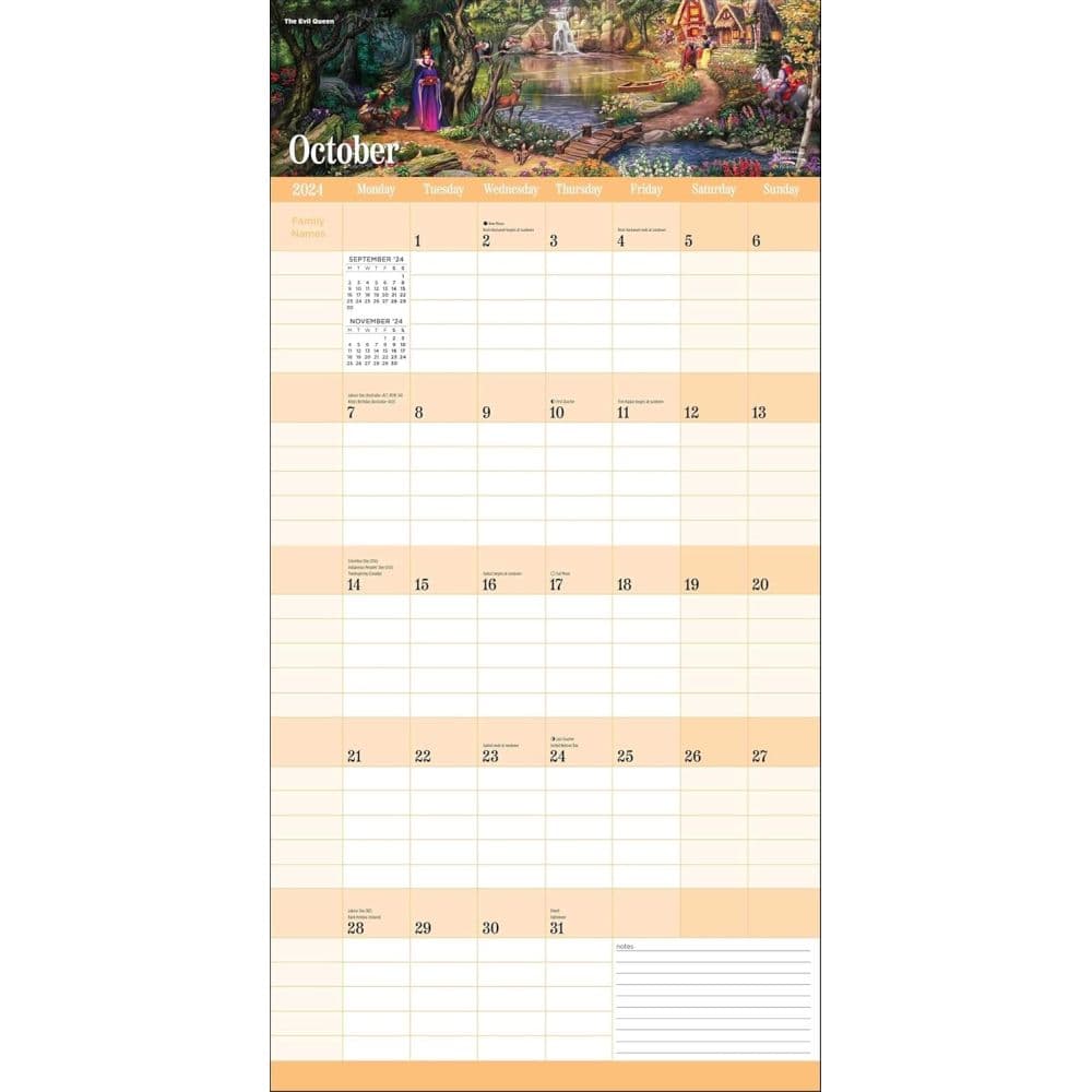 Kinkade Disney Family Organizer 2025 Wall Calendar Third Alternate Image Image