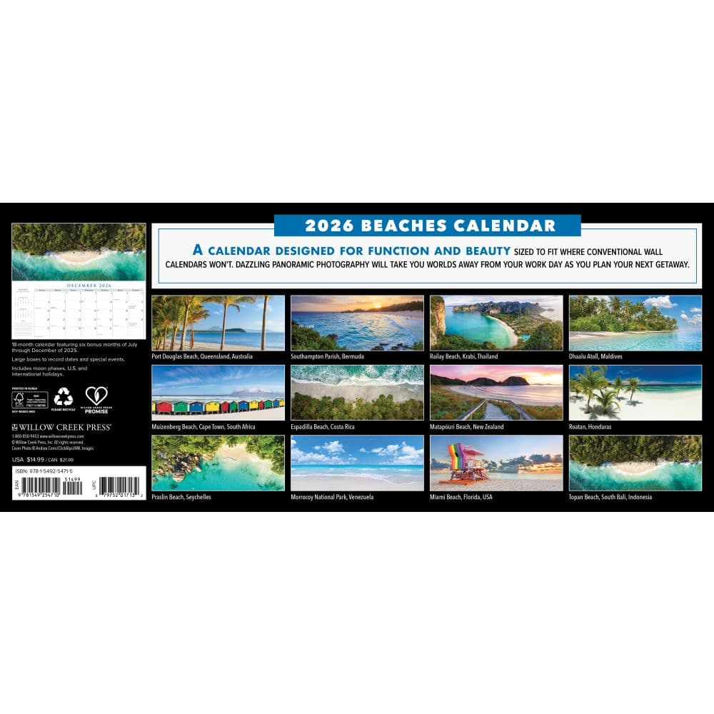 Beaches Panoramic 2026 Wall Calendar First Alternate Image