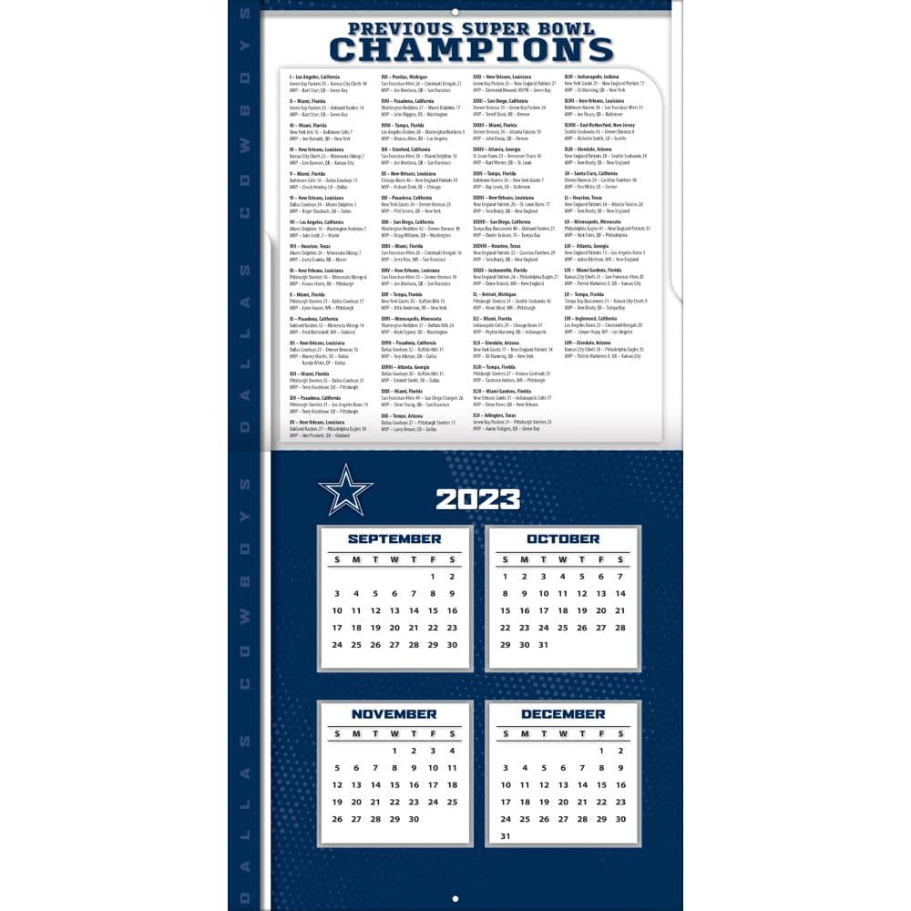 Dallas Cowboys 2024 Wall Calendar