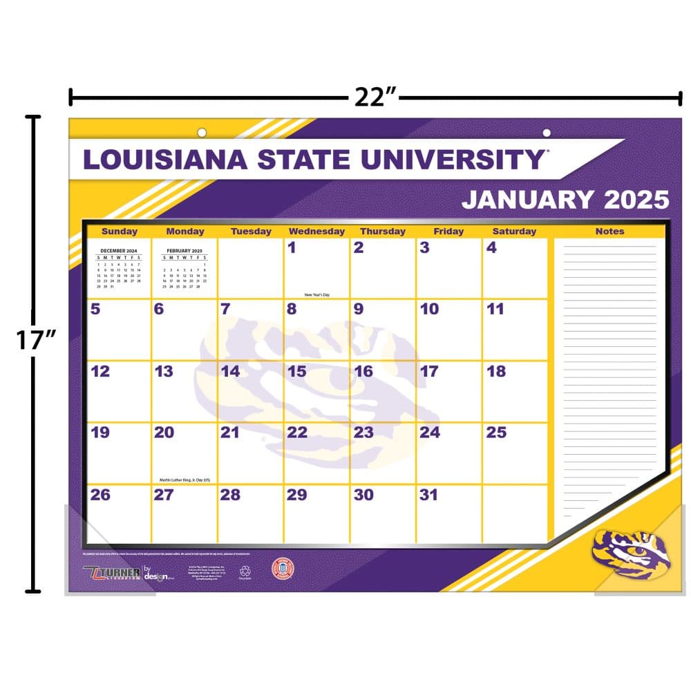 COL LSU Tigers 2025 Desk Pad Fourth Alternate