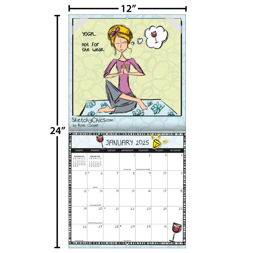 Sketchy Chics 2025 Wall Calendar Fifth Alternate Image