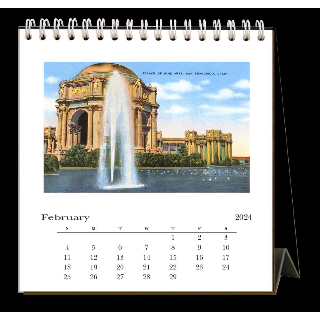 San Francisco Nostalgic 2024 Easel Desk Calendar