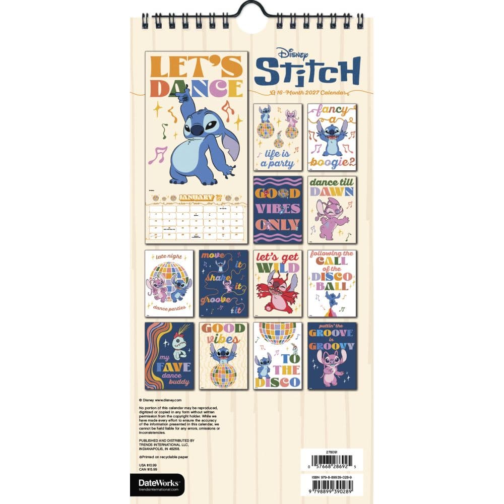 Disney Stitch 2027 Vertical Wall Calendar First Alternate Image