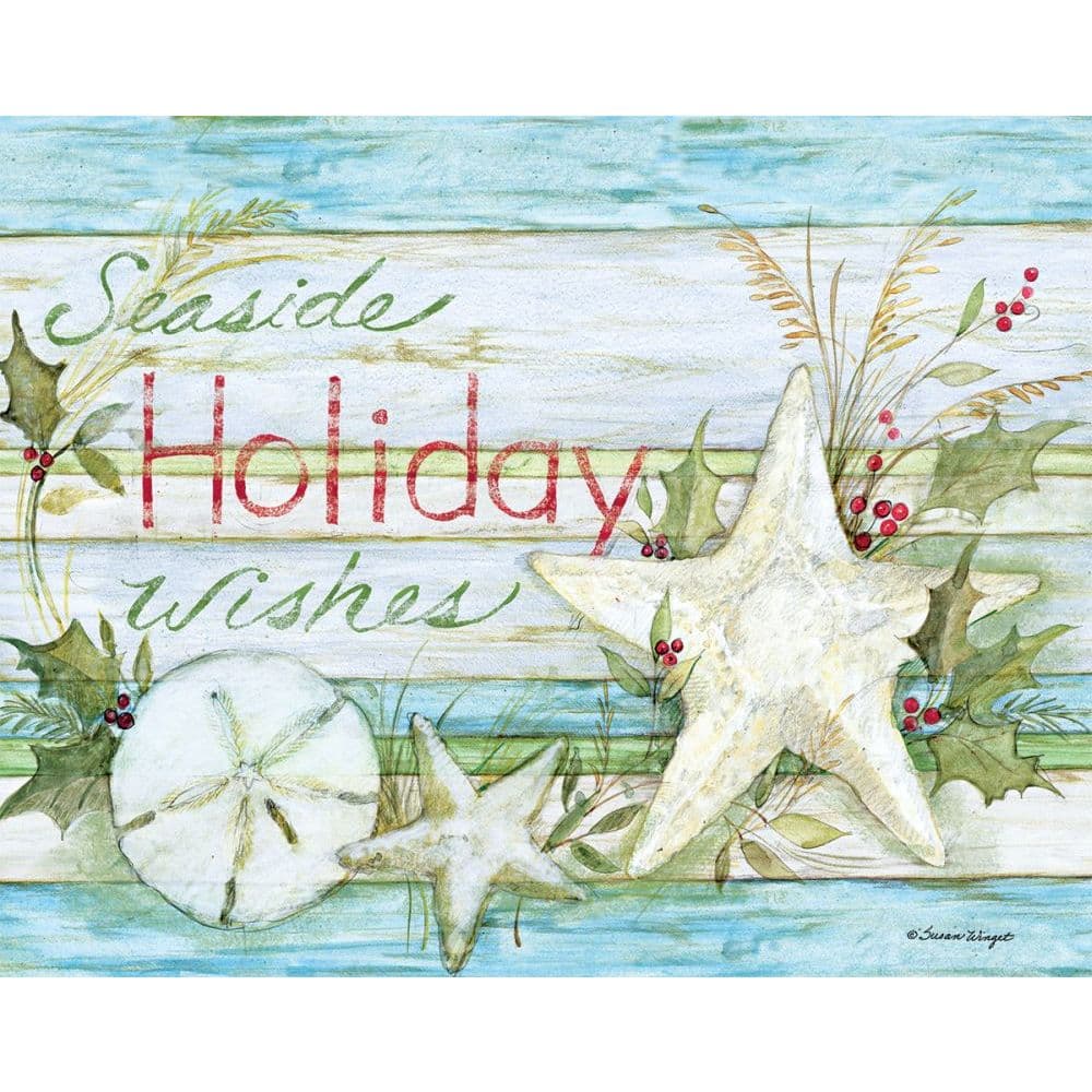 Seaside Holiday Boxed Christmas Card by Susan Winget Main Image