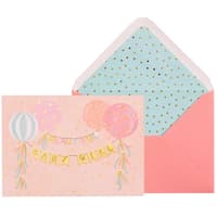 image Baby Girl Banners &amp; Balloons New Baby Card