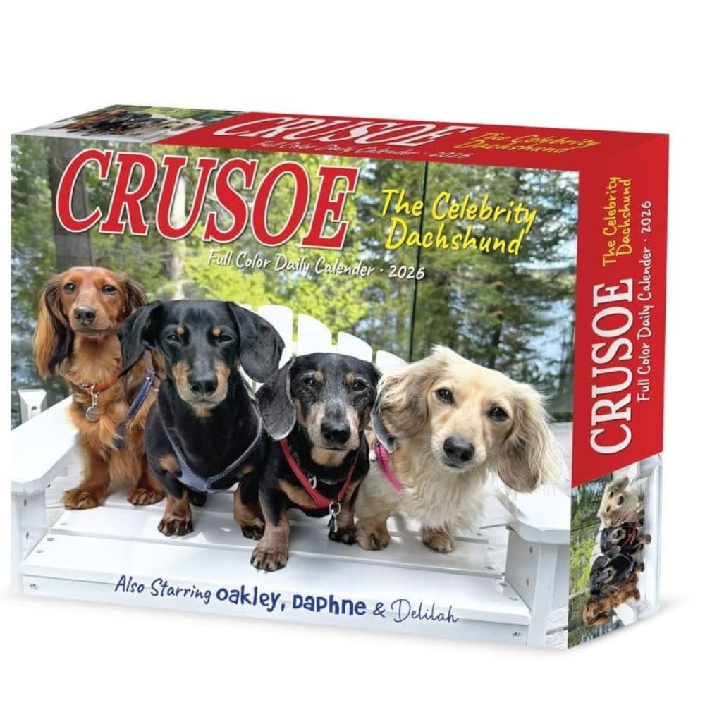 Crusoe the Celebrity Dachshund 2026 Desk Calendar Main Product Image