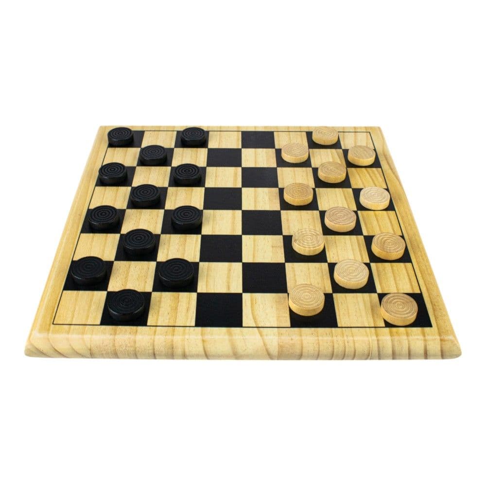 Checkers with Natural Wood Board Seventh Alternate Image