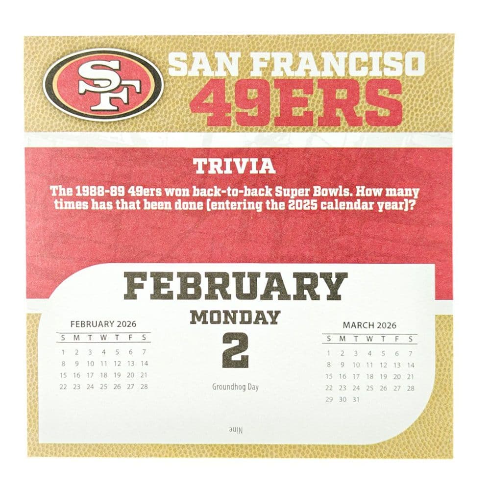 NFL San Francisco 49ers 2026 Desk Calendar Third Alternate Image
