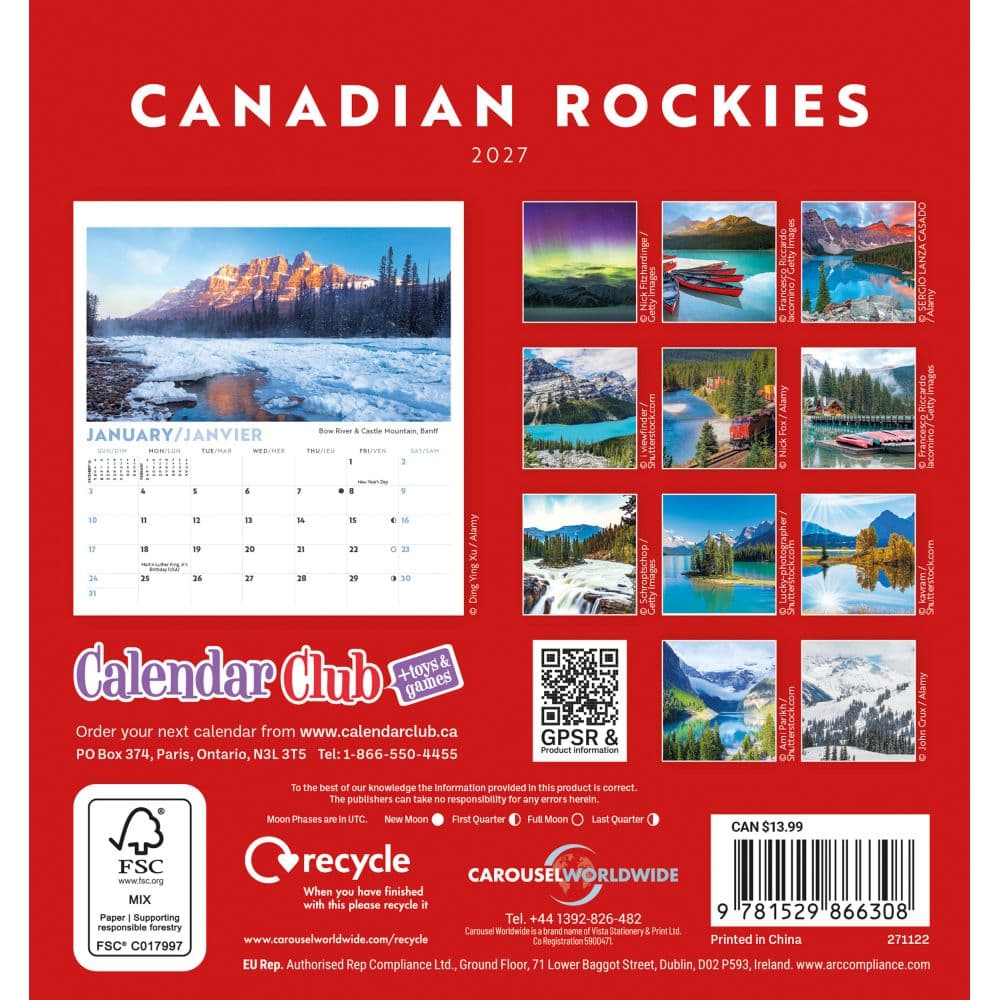 Canadian Rockies 2027 Desk Calendar First Alternate Image