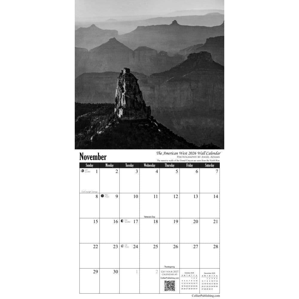 Ansel Adams 2026 Wall Calendar Seventh Alternate Image