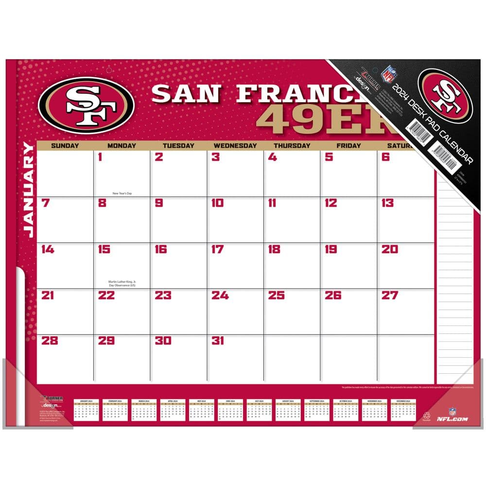 NFL San Francisco 49ers 2025 Desk Pad