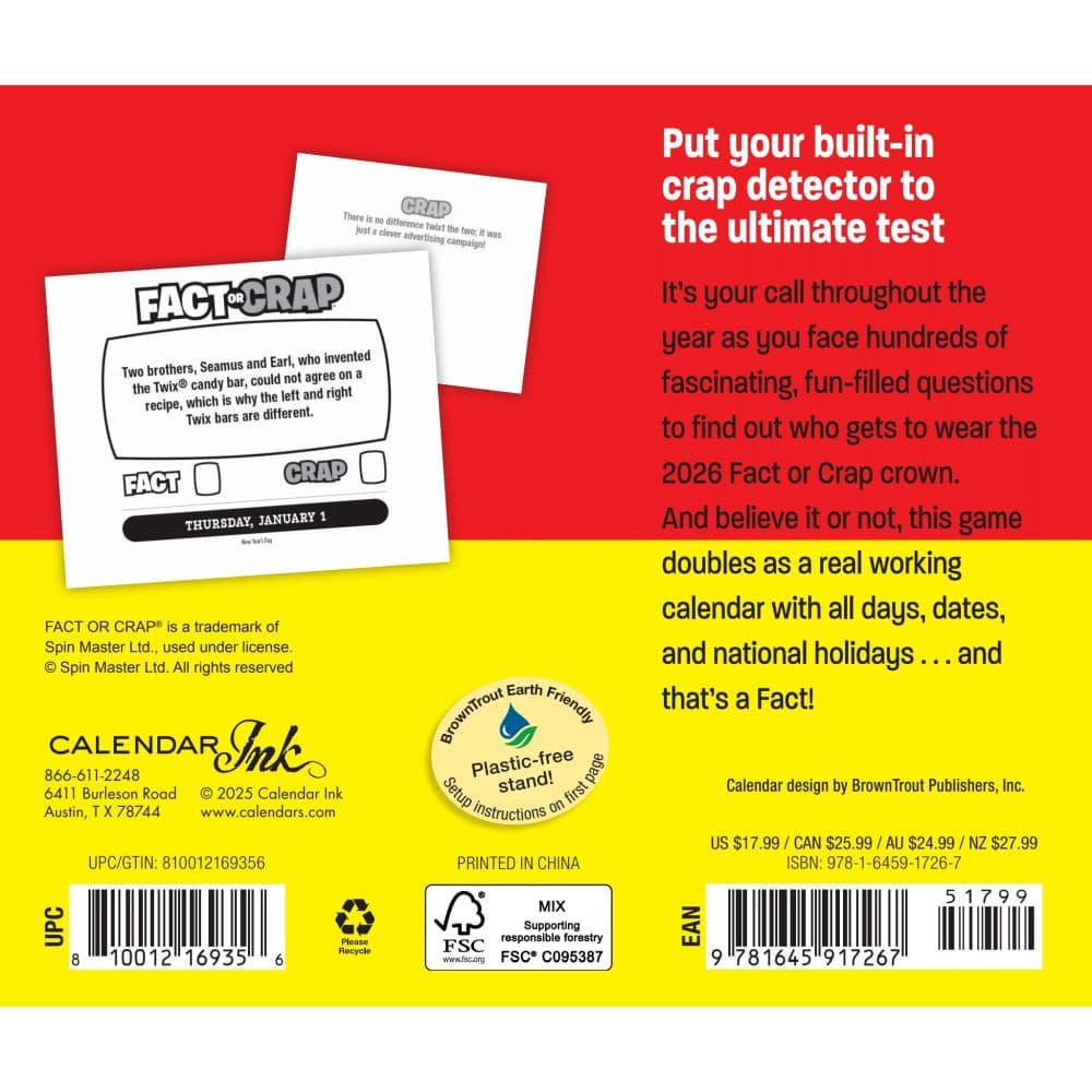 Fact or Crap 2026 Desk Calendar First Alternate Image