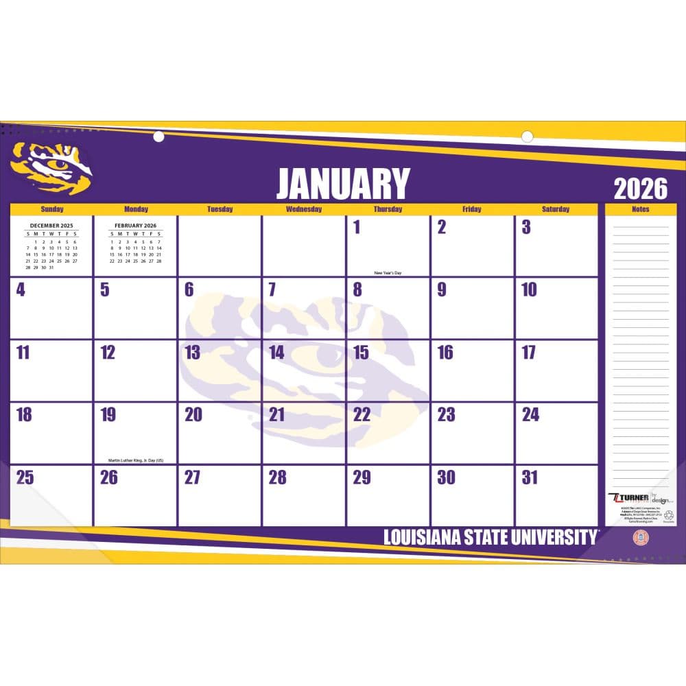 image LSU Tigers 2026 Desk Pad 17" X 11"