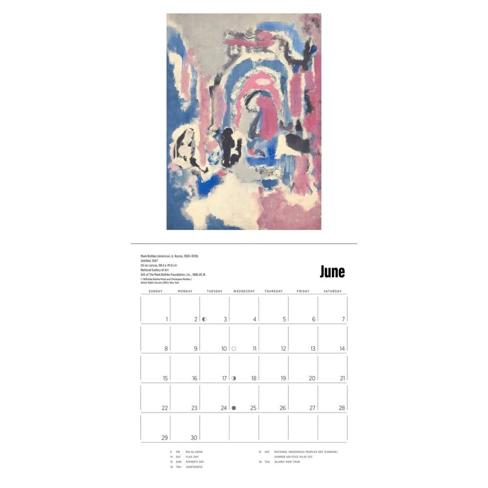 Rothko 2025 Mini Wall Calendar Alt2