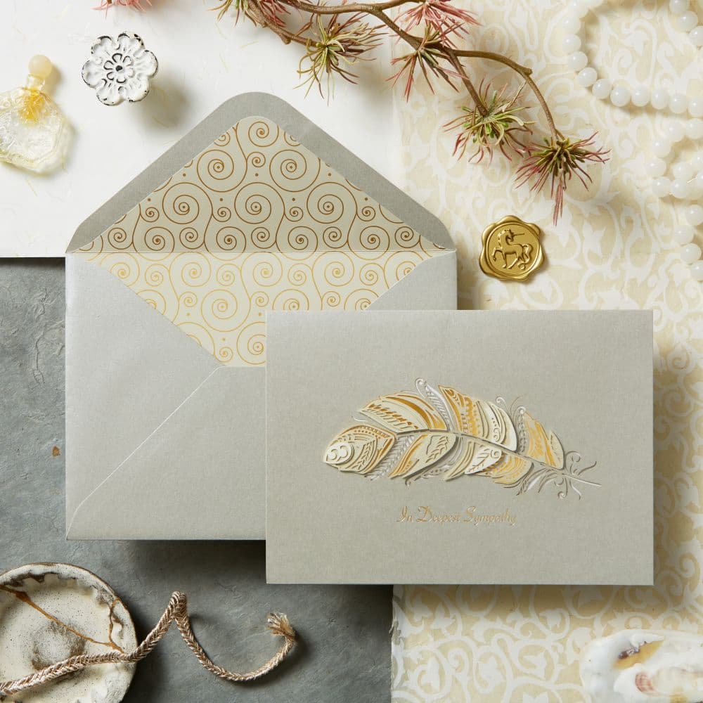 Feather Sympathy Card Eighth Alternate Image width="1000" height="1000"