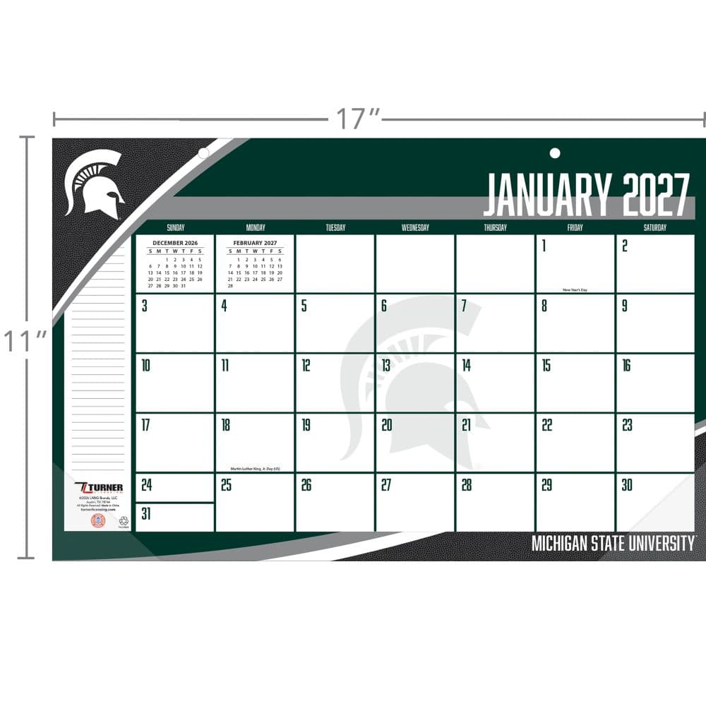 Michigan State Spartans 2027 Desk Pad 17" X 11" Third Alternate Image