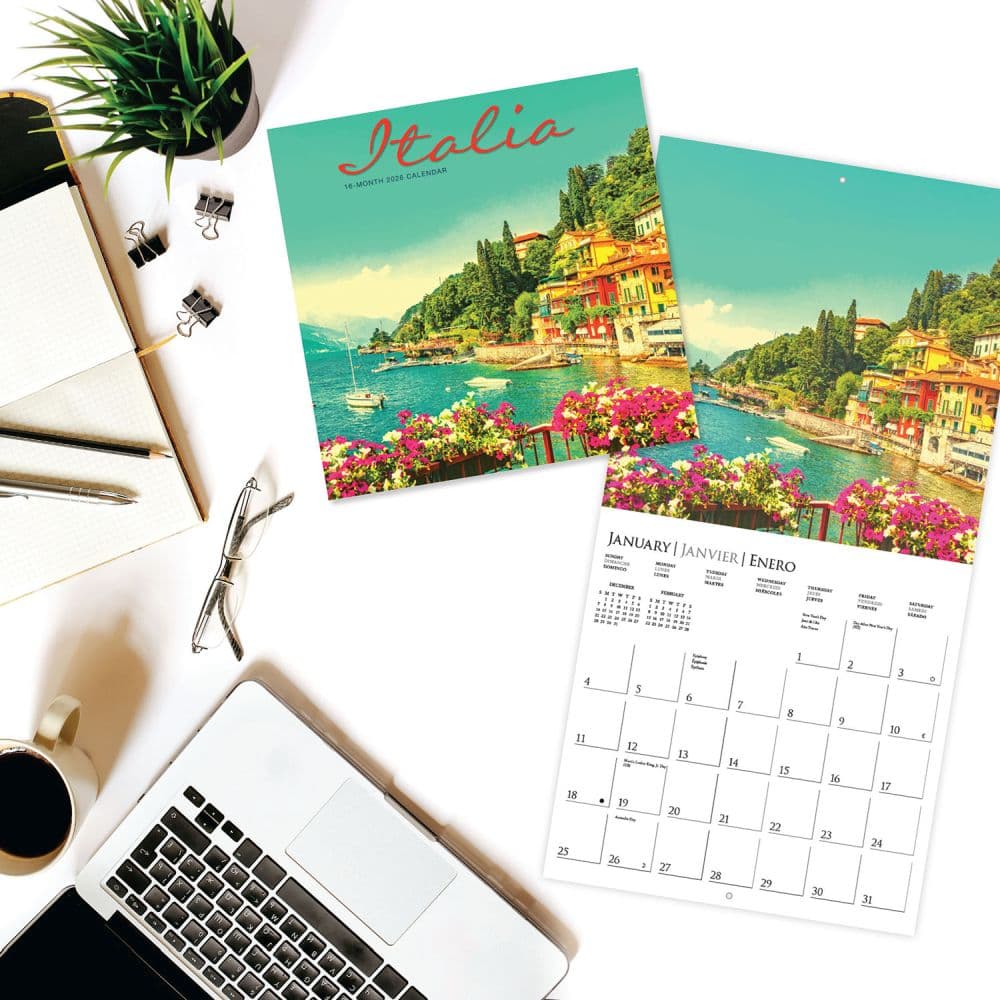 Italia 2026 Mini Wall Calendar Fourth Alternate Image