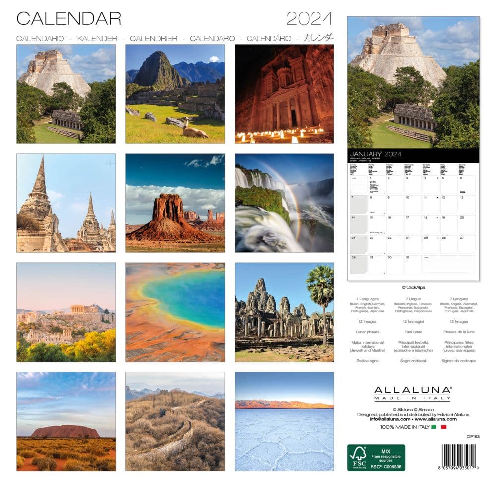 World Wonders 2024 Wall Calendar