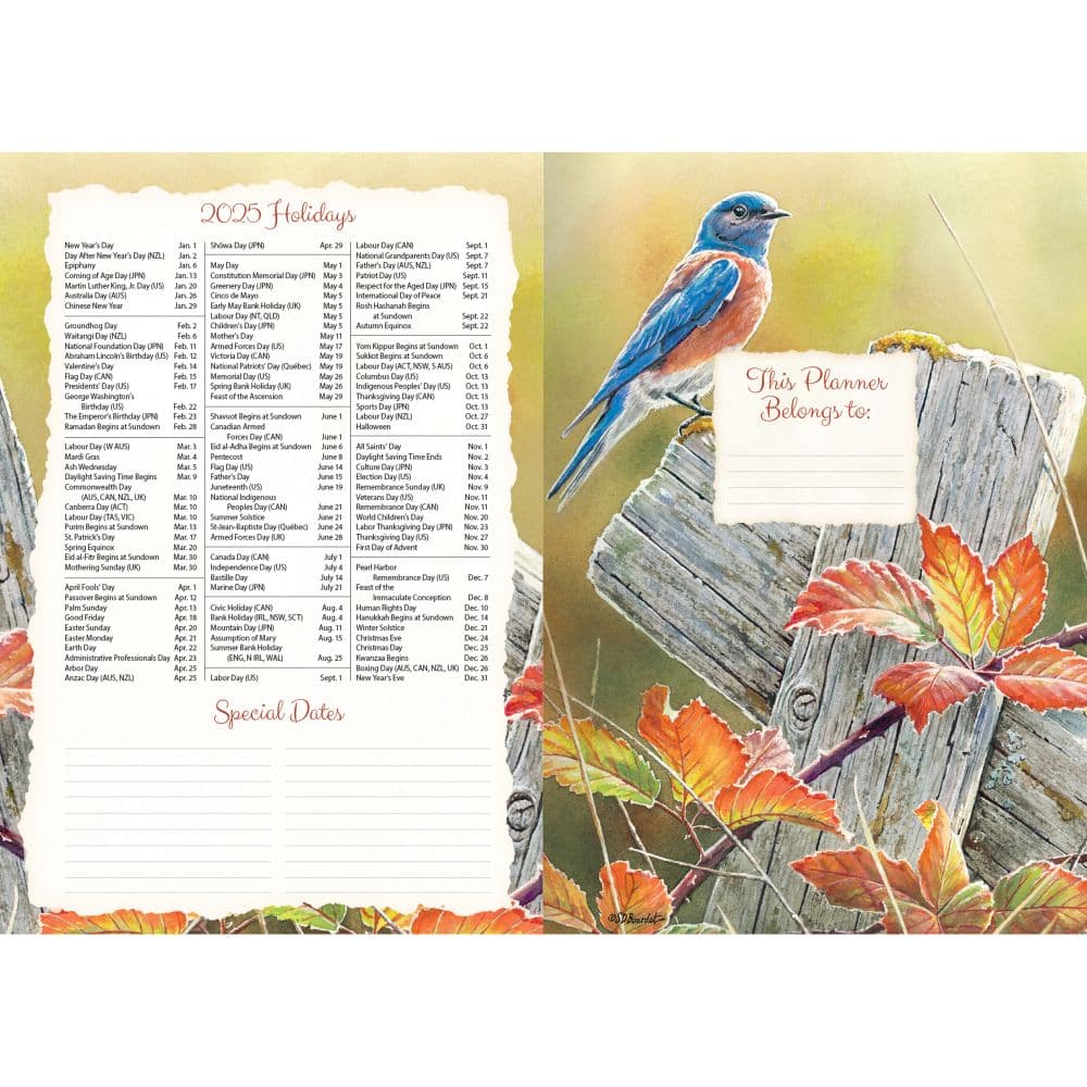 Songbirds 2025 Monthly Pocket Planner by Susan Bourdet_ALT4