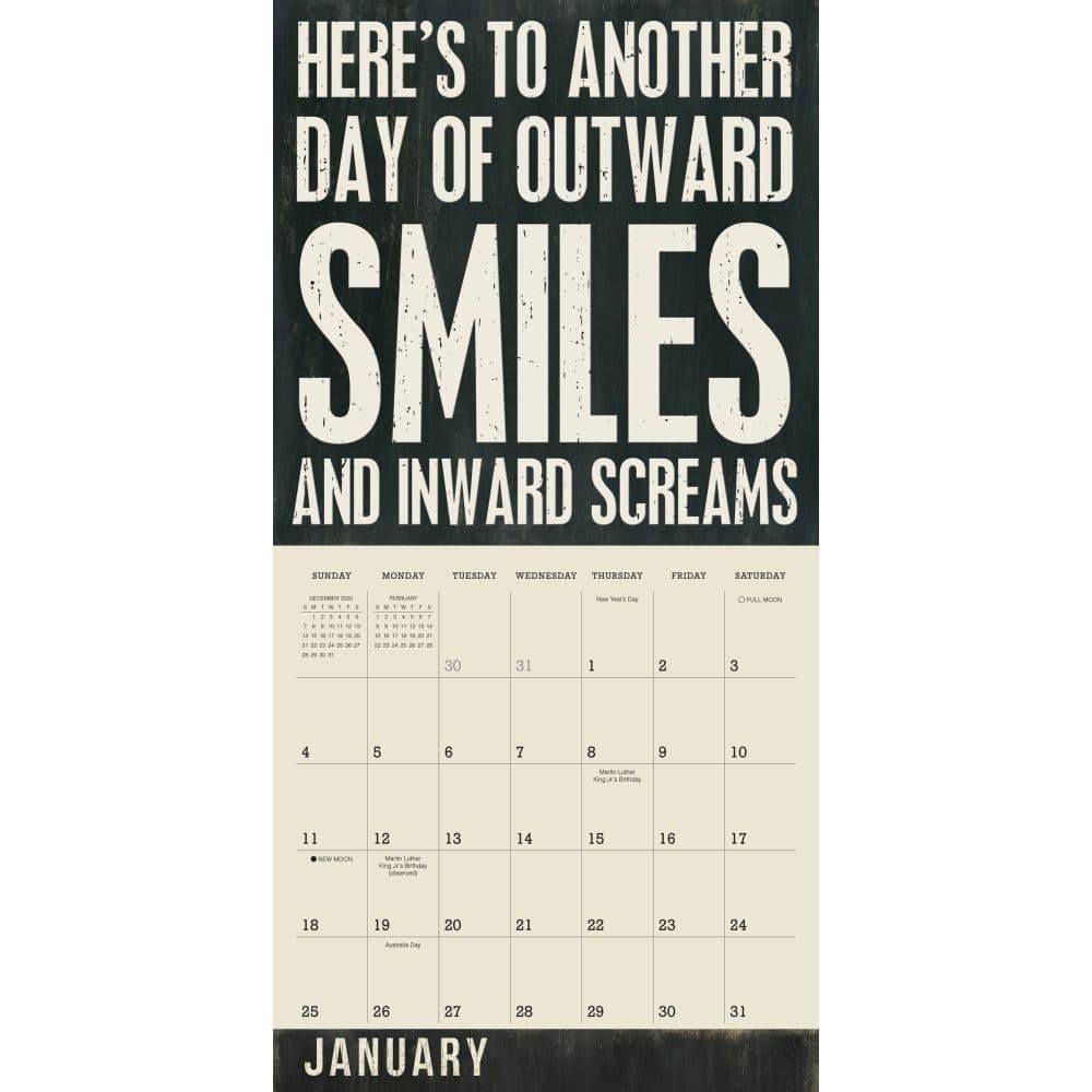 Words to Live By 2026 Wall Calendar Second Alternate Image