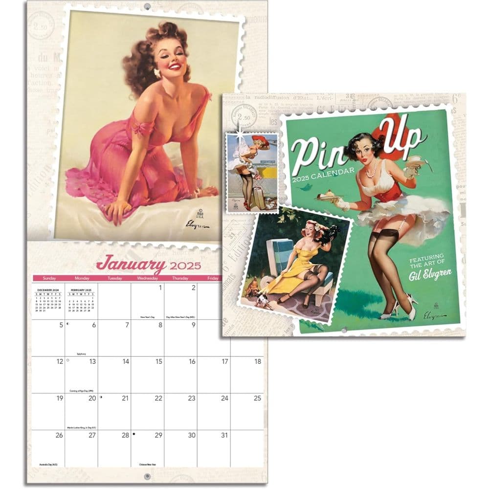 Pin Up 2025 Mini Wall Calendar Fourth Alternate Image