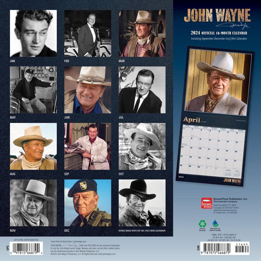 John Wayne 2024 Wall Calendar First Alternate Image width=&quot;1000&quot; height=&quot;1000&quot;